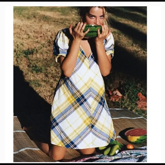 Urban Outfitters Peppa Plaid Mini Dress Size SM - Picture 3 of 16